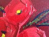 Bouquet Rouge Poppies 17x19 Original Painting by Nicole Sebille - 3