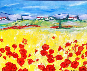 Le Village 39x39 Original Painting - Nicole Sebille Le Village 39x39 Original Painting - Nicole Sebille