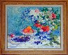 Nature Morte Au Vase Bleu 1980 39x46 Huge Original Painting by Gaston Sebire - 1