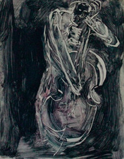 Thumping the Bass Fiddle Monotype 2008 30x22 Works on Paper (not prints) - Arthur Secunda Thumping the Bass Fiddle Monotype 2008 30x22 Works on Paper (not prints) - Arthur Secunda