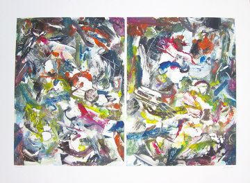 Eco System Dyptych Monotype 2008 Works on Paper (not prints) - Arthur Secunda