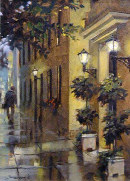 Welcome Lights 2005 22x19 Original Painting by John Seerey-Lester