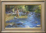 Fly Fisherman 2016 23x29 Original Painting by Robert Semans - 1 Fly Fisherman 2016 23x29 Original Painting by Robert Semans - 1