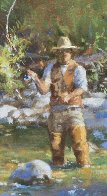 Fly Fisherman 2016 23x29 Original Painting by Robert Semans - 2 Fly Fisherman 2016 23x29 Original Painting by Robert Semans - 2