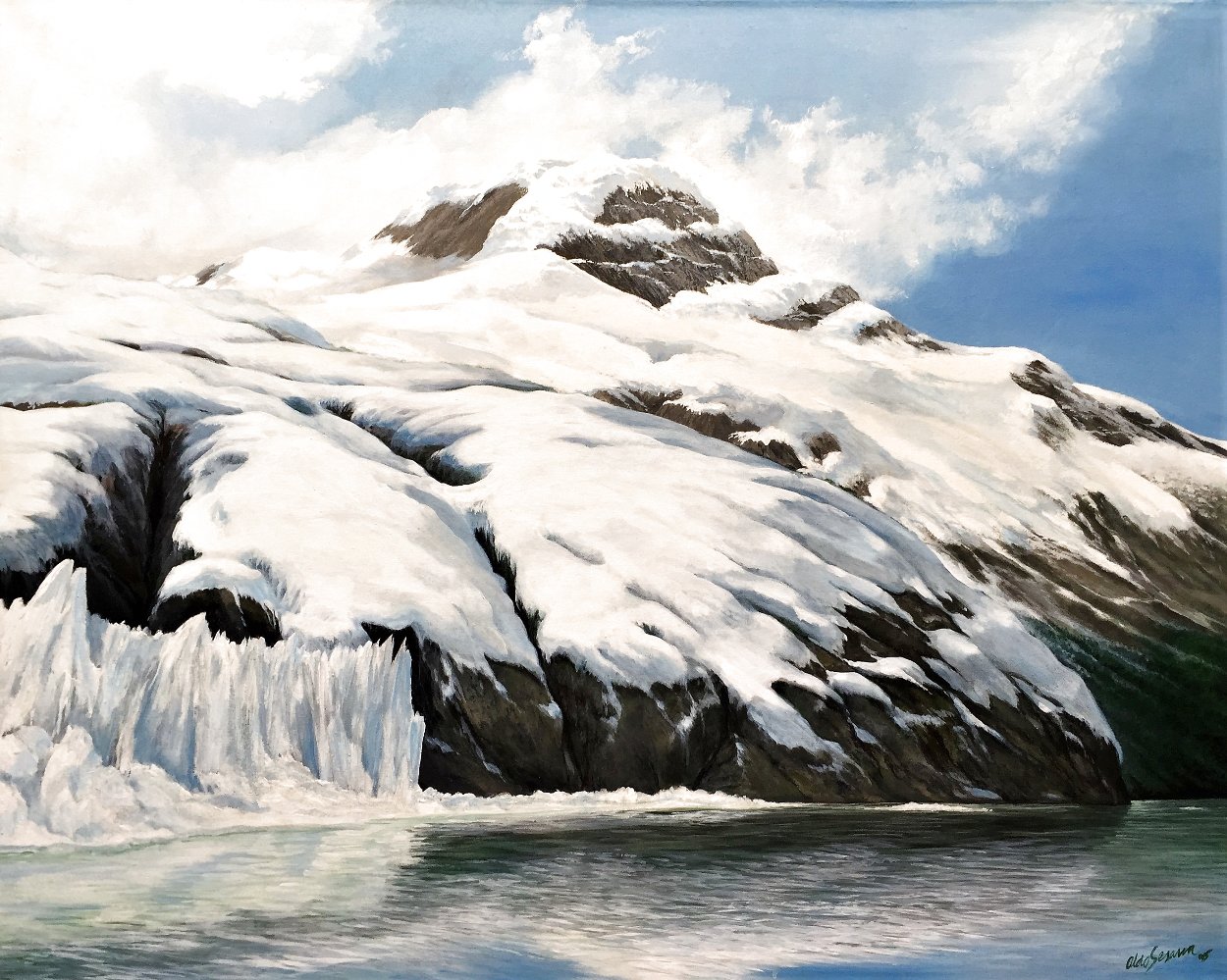 Lake Mountain 2005 39x32 Original Painting by Aldo Sesana