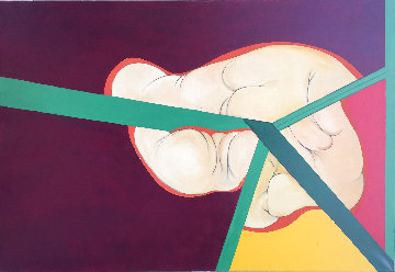 Fragmentation 1996 59x39 Huge Original Painting - Aldo Sesana
