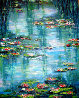 Giverny Revisited Triptych 2008 20x48 Huge - France - Monet Original Painting by Jane Seymour - 3