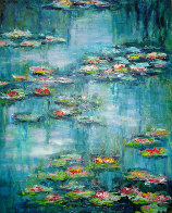 Giverny Revisited (Waterlily Pond Triptych) 2008 20x48 Huge Original Painting by Jane Seymour - 3