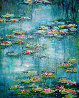 Giverny Revisited Triptych 2008 20x48 Huge - France - Monet Original Painting by Jane Seymour - 4