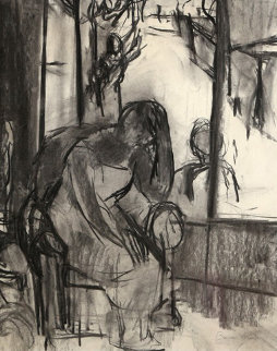 Untitled - Woman in Chair By Window 25x22 Drawing - Ben Shahn Untitled - Woman in Chair By Window 25x22 Drawing - Ben Shahn