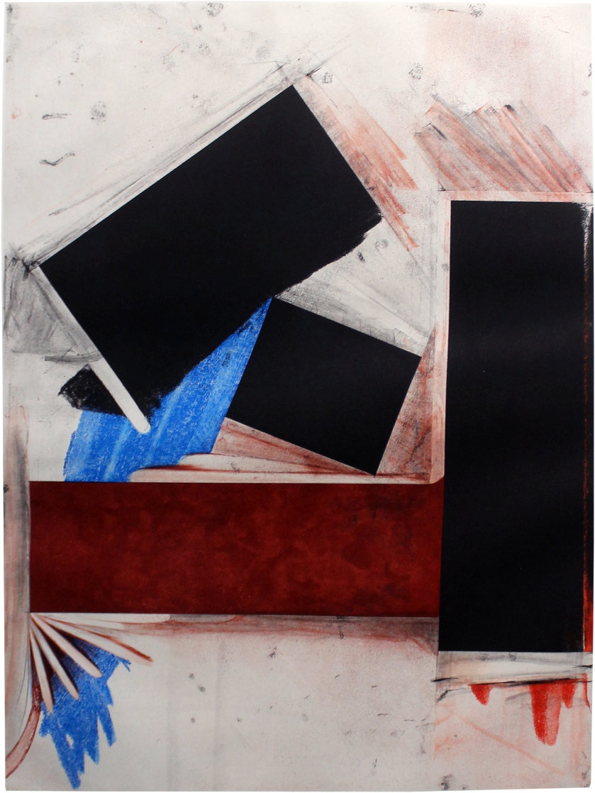 Untitled (Red Square/with Blue) 1992 Limited Edition Print by Joel Shapiro Untitled (Red Square/with Blue) 1992 Limited Edition Print by Joel Shapiro