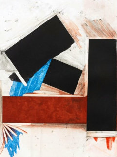 Untitled (Red Square With Blue) Limited Edition Print - Joel Shapiro Untitled (Red Square With Blue) Limited Edition Print - Joel Shapiro