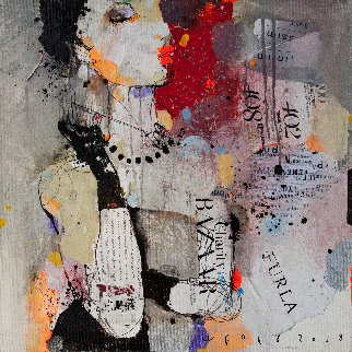 Posing Girl 2018 20x20 Original Painting - Victor Sheleg Posing Girl 2018 20x20 Original Painting - Victor Sheleg