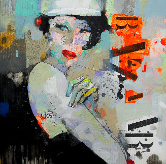 Girl-Holiday 2019 20x20 Original Painting - Victor Sheleg Girl-Holiday 2019 20x20 Original Painting - Victor Sheleg