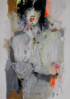 Lady 7 2019 27x19 Original Painting - Victor Sheleg Lady 7 2019 27x19 Original Painting - Victor Sheleg