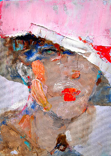 Pink Hat 2020 12x8 Original Painting - Victor Sheleg Pink Hat 2020 12x8 Original Painting - Victor Sheleg