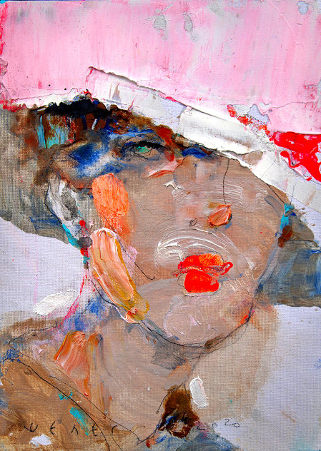 Pink Hat 2020 12x8 Original Painting by Victor Sheleg