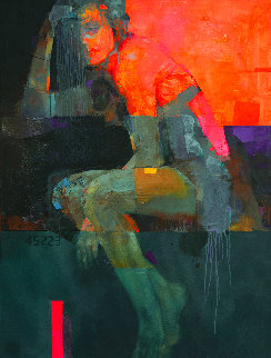 Heat 2020 47x35 Huge Original Painting - Victor Sheleg Heat 2020 47x35 Huge Original Painting - Victor Sheleg
