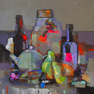 Evening Still Life 2020 23x23 Original Painting - Victor Sheleg Evening Still Life 2020 23x23 Original Painting - Victor Sheleg