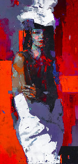 Gothic Girl 2019 59x28 Huge (Wine Label Commission) Original Painting - Victor Sheleg Gothic Girl 2019 59x28 Huge (Wine Label Commission) Original Painting - Victor Sheleg