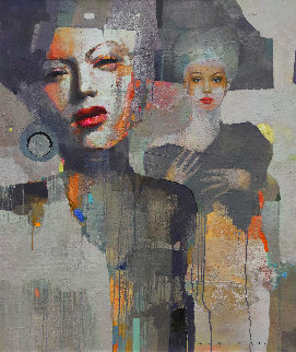 Podium 2021 55x47 Huge Original Painting - Victor Sheleg Podium 2021 55x47 Huge Original Painting - Victor Sheleg