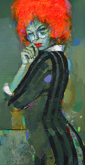 Foxy Lady 2022 47x24 Huge Original Painting - Victor Sheleg Foxy Lady 2022 47x24 Huge Original Painting - Victor Sheleg