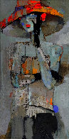 Orange Hat 2022 24x12 Original Painting by Victor Sheleg - 0 Orange Hat 2022 24x12 Original Painting by Victor Sheleg - 0