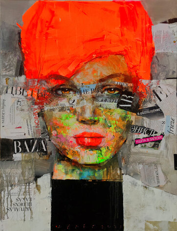 Lady Magazine 2025 32x23 Oil on Canvas - Signed Twice Original Painting - Victor Sheleg
