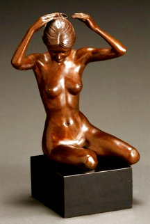 Vanity Bronze Sculpture 1979 18 in Sculpture - Adolf Sehring