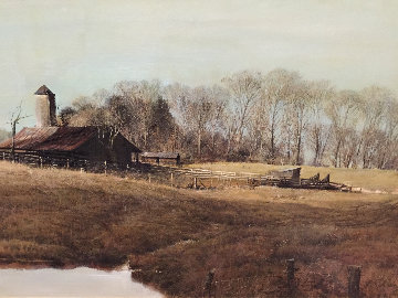 Farm Scene 1980 40x30 Huge Original Painting - Adolf Sehring Farm Scene 1980 40x30 Huge Original Painting - Adolf Sehring