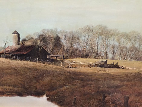 Farm Scene 1980 40x30 Huge Original Painting - Adolf Sehring