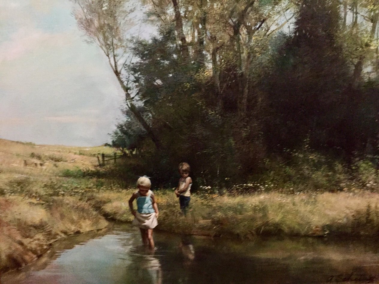 At the Lake 1980 Oil on Canvas 34x40 by Adolf Sehring - For Sale on Art ...