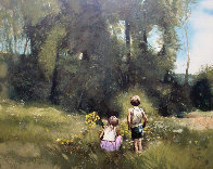 Gathering Wildflowers 1982 Limited Edition Print by Adolf Sehring - 2 Gathering Wildflowers 1982 Limited Edition Print by Adolf Sehring - 2