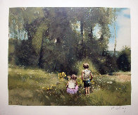 Gathering Wildflowers 1982 Limited Edition Print by Adolf Sehring - 1 Gathering Wildflowers 1982 Limited Edition Print by Adolf Sehring - 1