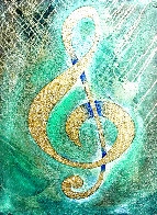 I Saw the Treble Clef in Gold 2020 40x30 Original Painting by Charles Sherman - 0 I Saw the Treble Clef in Gold 2020 40x30 Original Painting by Charles Sherman - 0