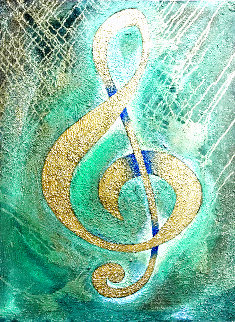 I Saw the Treble Clef in Gold 2020 40x30 Original Painting - Charles Sherman I Saw the Treble Clef in Gold 2020 40x30 Original Painting - Charles Sherman