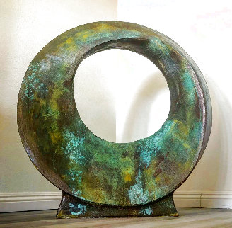 Infinity Ring Ceramic and Iron Sculpture Unique 2017  80 in Sculpture - Charles Sherman
