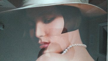 White Hat And Pearls 39x31 Original Painting - Alexander Sheversky