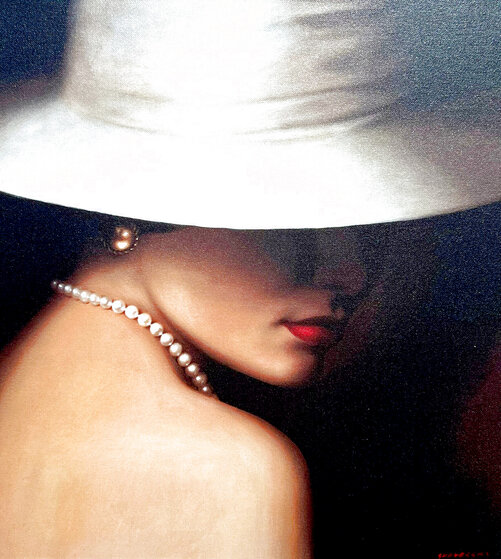 Pearl Necklace II Limited Edition Embellished Giclee on Canvas by ...