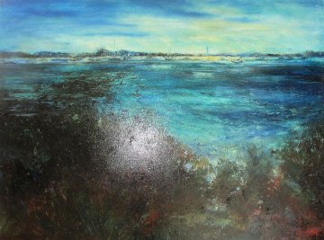 St. Augustine Moonlight 2006 36x48 Florida Original Painting - Stephen Shortridge St. Augustine Moonlight 2006 36x48 Florida Original Painting - Stephen Shortridge