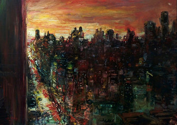 Untitled Cityscape 30x40 Original Painting - Stephen Shortridge Untitled Cityscape 30x40 Original Painting - Stephen Shortridge