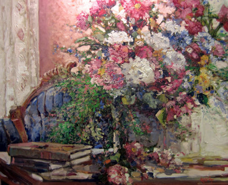 Petals and Poetry 1996 34x30 Original Painting - Stephen Shortridge
