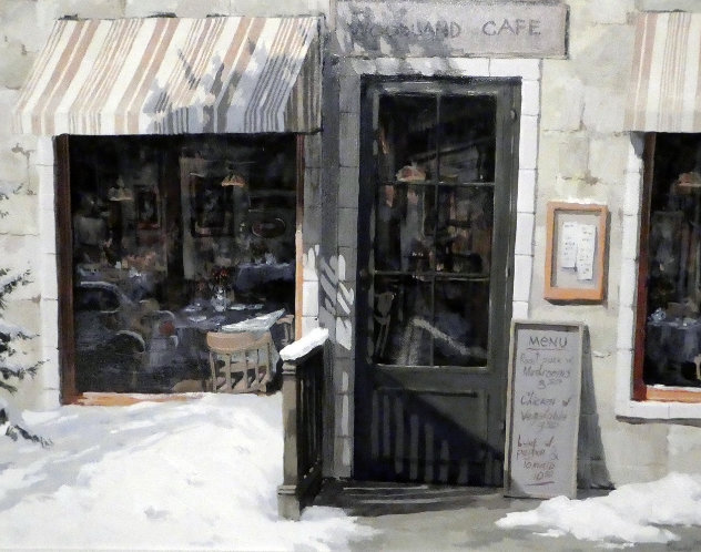 Woodland Cafe 1995 39x33 Original Painting by Viktor Shvaiko
