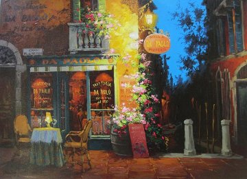 Canal And Cappuccino 2010 Embellished Limited Edition Print - Viktor Shvaiko Canal And Cappuccino 2010 Embellished Limited Edition Print - Viktor Shvaiko