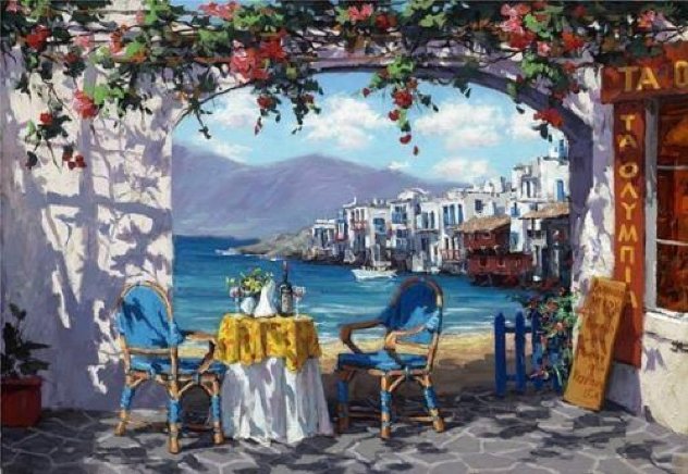 Meeting in Mykonos 2010 Embellished Limited Edition Print by Viktor Shvaiko