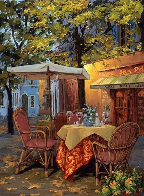 Piazza Di Viterbo Embellished 2010 - Italy Limited Edition Print by Viktor Shvaiko