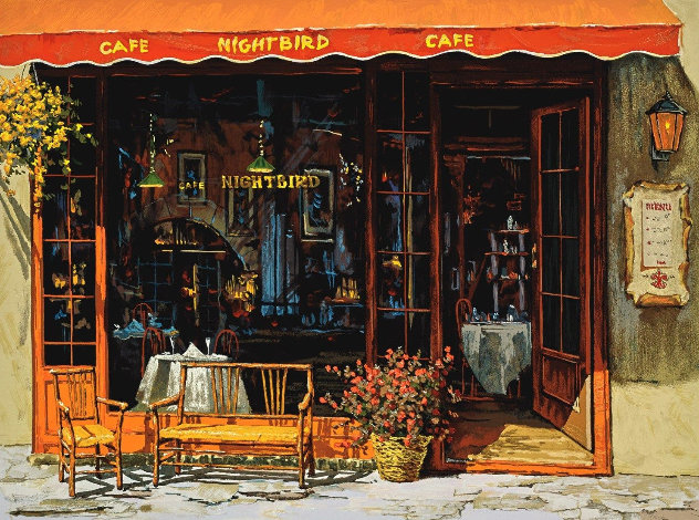 Nightbird Cafe - France Limited Edition Print by Viktor Shvaiko