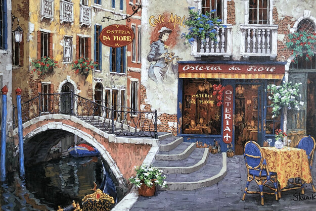 Viktor Shvaiko print of outdoor bistro by Viktor Shvaiko - For