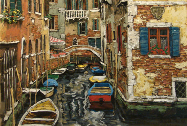 Boats of Venice PP Limited Edition Print by Viktor Shvaiko