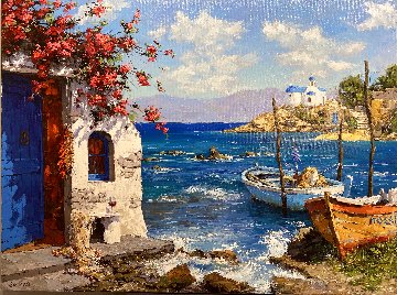 Morning in Mykonos 30x40 Super Huge Original Painting - Viktor Shvaiko Morning in Mykonos 30x40 Super Huge Original Painting - Viktor Shvaiko